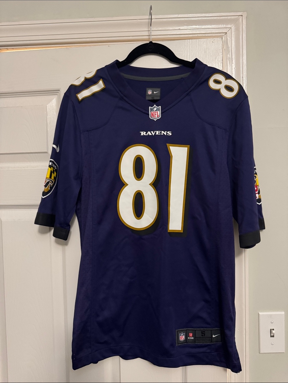 Baltimore Ravens Hayden Hurst #81 Purple and White Jersey